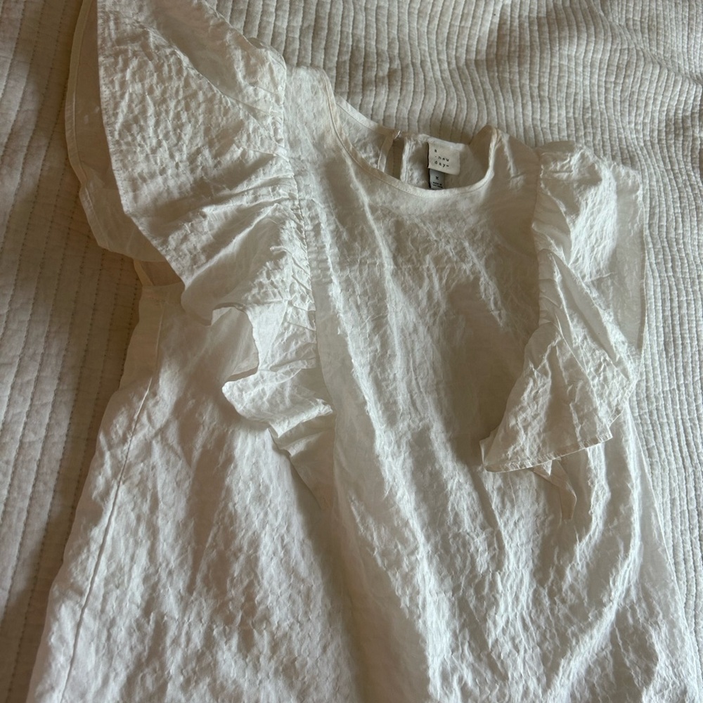 White Ruffled Top